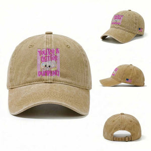 You Are A Glitter Dumpling Cute Preppy Pastel Graphic Washed Cotton Baseball Cap Kawaii Pastel Pink Striped Food Quote