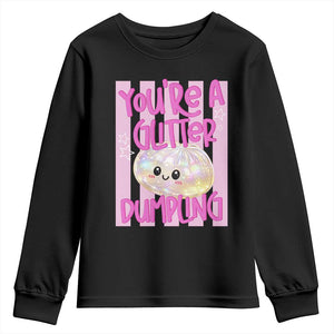 You Are A Glitter Dumpling Cute Preppy Pastel Graphic Youth Sweatshirt Kawaii Pastel Pink Striped Food Quote