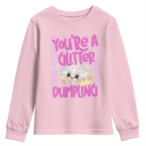 You Are A Glitter Dumpling Cute Preppy Pastel Graphic Youth Sweatshirt Kawaii Pastel Pink Striped Food Quote
