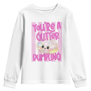 You Are A Glitter Dumpling Cute Preppy Pastel Graphic Youth Sweatshirt Kawaii Pastel Pink Striped Food Quote