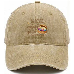 Be A Glitter Dumpling Kawaii Graphic Washed Cotton Baseball Cap In A World Squish Squad Mystery Box