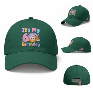 Its My 6th Birthday Kawaii Glitter Dumpling Graphic Baseball Cap Cute 6 Years Old Rainbow Bday Girl Party