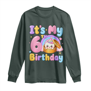 Its My 6th Birthday Kawaii Glitter Dumpling Graphic Long Sleeve Shirt Cute 6 Years Old Rainbow Bday Girl Party