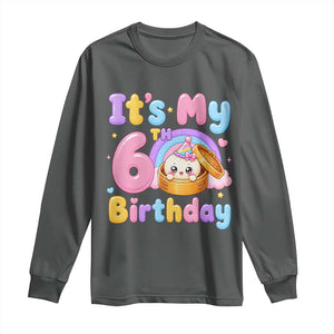 Its My 6th Birthday Kawaii Glitter Dumpling Graphic Long Sleeve Shirt Cute 6 Years Old Rainbow Bday Girl Party