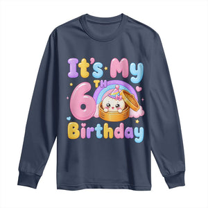 Its My 6th Birthday Kawaii Glitter Dumpling Graphic Long Sleeve Shirt Cute 6 Years Old Rainbow Bday Girl Party