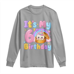 Its My 6th Birthday Kawaii Glitter Dumpling Graphic Long Sleeve Shirt Cute 6 Years Old Rainbow Bday Girl Party