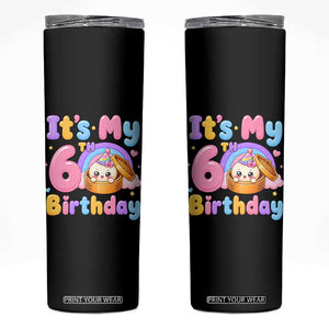 Its My 6th Birthday Kawaii Glitter Dumpling Graphic Skinny Tumbler Cute 6 Years Old Rainbow Bday Girl Party