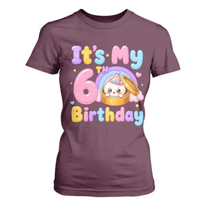 Its My 6th Birthday Kawaii Glitter Dumpling Graphic T Shirt For Women Cute 6 Years Old Rainbow Bday Girl Party