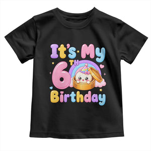 Its My 6th Birthday Kawaii Glitter Dumpling Graphic Toddler T Shirt Cute 6 Years Old Rainbow Bday Girl Party