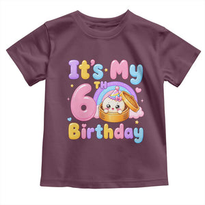 Its My 6th Birthday Kawaii Glitter Dumpling Graphic Toddler T Shirt Cute 6 Years Old Rainbow Bday Girl Party
