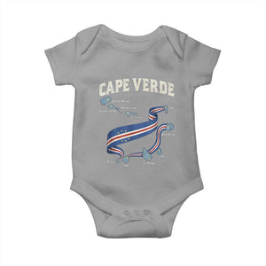 Cape Verde Islands Map National Flag Baby Onesie Cabo Verde Archipelago Geography Pride TS02 Sport Gray Print Your Wear