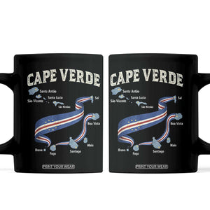 Cape Verde Islands Map National Flag Coffee Mug Cabo Verde Archipelago Geography Pride TS02 Black Print Your Wear