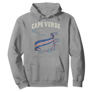 Cape Verde Islands Map National Flag Hoodie Cabo Verde Archipelago Geography Pride TS02 Sport Gray Print Your Wear