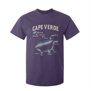 Cape Verde Islands Map National Flag T Shirt For Kid Cabo Verde Archipelago Geography Pride TS02 Purple Print Your Wear