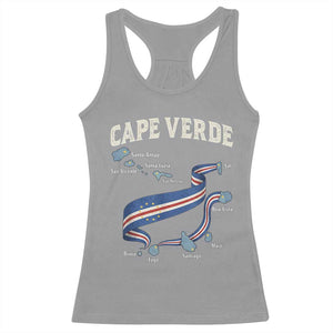 Cape Verde Islands Map National Flag Racerback Tank Top Cabo Verde Archipelago Geography Pride TS02 Sport Gray Print Your Wear