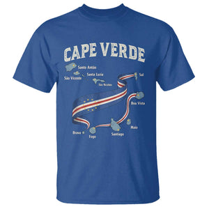 Cape Verde Islands Map National Flag T Shirt Cabo Verde Archipelago Geography Pride TS02 Royal Blue Print Your Wear