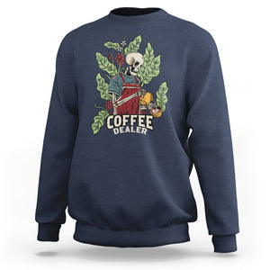 Skeleton Barista Sweatshirt Coffee Dealer Latte Lover TS02 Navy Printyourwear