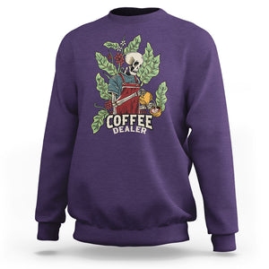 Skeleton Barista Sweatshirt Coffee Dealer Latte Lover TS02 Purple Printyourwear