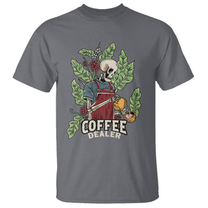 Skeleton Barista T Shirt Coffee Dealer Latte Lover TS02 Charcoal Printyourwear
