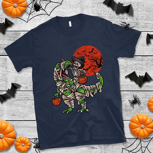 Halloween Skeleton Riding Dinosaur Funny Scary Pumpkin T Shirt TS02 Printyourwear