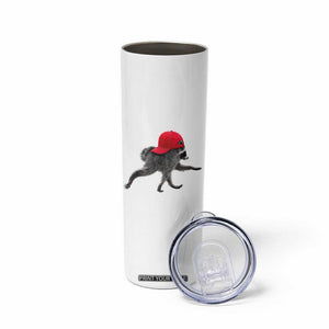 Funny Jimothy Raccoon Wearing Red Cap Graphic Skinny Tumbler Viral Seattle Trash Panda Feral Legend