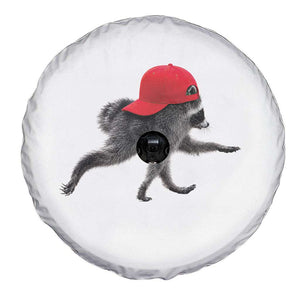Funny Jimothy Raccoon Wearing Red Cap Graphic Spare Tire Cover Viral Seattle Trash Panda Feral Legend