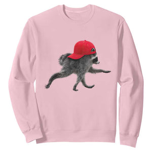 Funny Jimothy Raccoon Wearing Red Cap Graphic Sweatshirt Viral Seattle Trash Panda Feral Legend