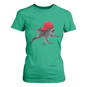 Funny Jimothy Raccoon Wearing Red Cap Graphic T Shirt For Women Viral Seattle Trash Panda Feral Legend