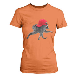 Funny Jimothy Raccoon Wearing Red Cap Graphic T Shirt For Women Viral Seattle Trash Panda Feral Legend