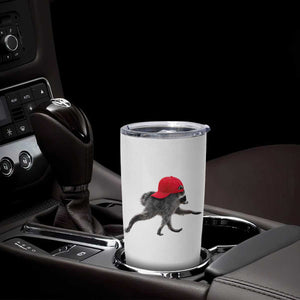 Funny Jimothy Raccoon Wearing Red Cap Graphic Tumbler Cup Viral Seattle Trash Panda Feral Legend