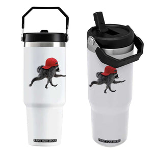 Funny Jimothy Raccoon Wearing Red Cap Graphic Flip Straw Tumbler Viral Seattle Trash Panda Feral Legend