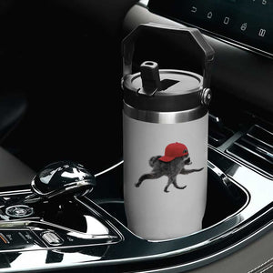 Funny Jimothy Raccoon Wearing Red Cap Graphic Flip Straw Tumbler Viral Seattle Trash Panda Feral Legend