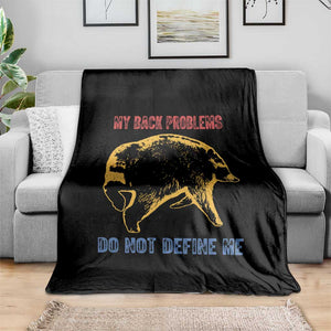 Funny Jimothy Meme Back Pain Humor Throw Blanket My Back Problems Do Not Define Me Viral Seattle Raccoon