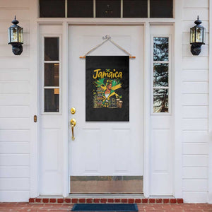 Proud Jamaican Queen Jamaica Roots Heritage Garden Flag Doctor Bird and Island Landmarks Graphic