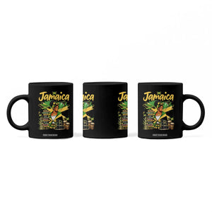 Proud Jamaican Queen Jamaica Roots Heritage Coffee Mug Doctor Bird and Island Landmarks Graphic