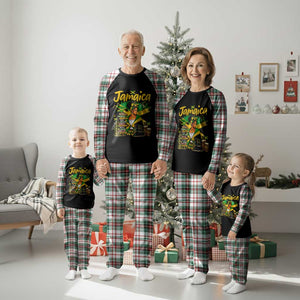Proud Jamaican Queen Jamaica Roots Heritage Plaid Pajama Set Doctor Bird and Island Landmarks Graphic
