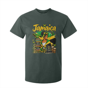 Proud Jamaican Queen Jamaica Roots Heritage T Shirt For Kid Doctor Bird and Island Landmarks Graphic