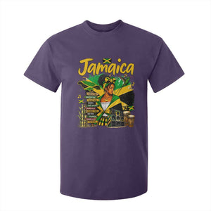 Proud Jamaican Queen Jamaica Roots Heritage T Shirt For Kid Doctor Bird and Island Landmarks Graphic