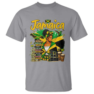 Proud Jamaican Queen Jamaica Roots Heritage T Shirt Doctor Bird and Island Landmarks Graphic