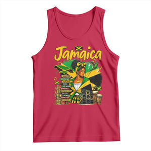 Proud Jamaican Queen Jamaica Roots Heritage Tank Top Doctor Bird and Island Landmarks Graphic