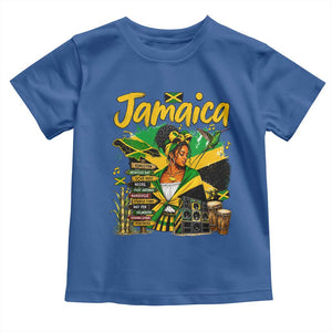 Proud Jamaican Queen Jamaica Roots Heritage Toddler T Shirt Doctor Bird and Island Landmarks Graphic