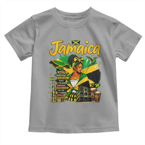 Proud Jamaican Queen Jamaica Roots Heritage Toddler T Shirt Doctor Bird and Island Landmarks Graphic