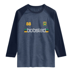 Jamaica Bobsled 1988 Sports Jersey Style Raglan Shirt Retro Winter Games Team Island Jamaican Pride