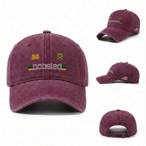 Jamaica Bobsled 1988 Sports Jersey Style Washed Cotton Baseball Cap Retro Winter Games Team Island Jamaican Pride