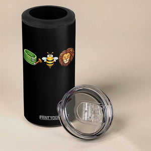 Hose Bee Lion Meme Slang Funny Wordplay Pun Graphic 4 in 1 Can Cooler Tumbler
