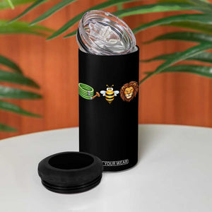 Hose Bee Lion Meme Slang Funny Wordplay Pun Graphic 4 in 1 Can Cooler Tumbler