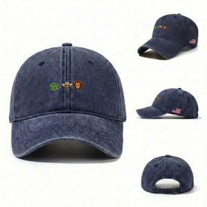 Hose Bee Lion Meme Slang Funny Wordplay Pun Graphic Washed Cotton Baseball Cap