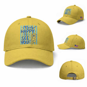Cute Otter Pun Back To School Retro Preppy Baseball Cap Otterly Happy To See You
