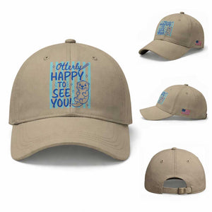 Cute Otter Pun Back To School Retro Preppy Baseball Cap Otterly Happy To See You