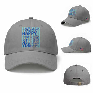 Cute Otter Pun Back To School Retro Preppy Baseball Cap Otterly Happy To See You